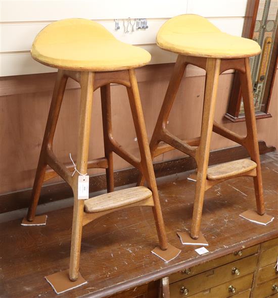 A pair of Erik Buch teak counter stools